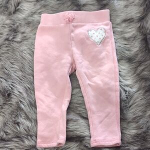 GAP Pink Knit Leggings with Heart Accent